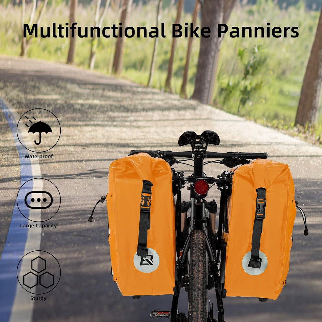 ROCKBROS Bike Panniers Waterproof Max 30L Capacity Cycling Traveling 1 Pack