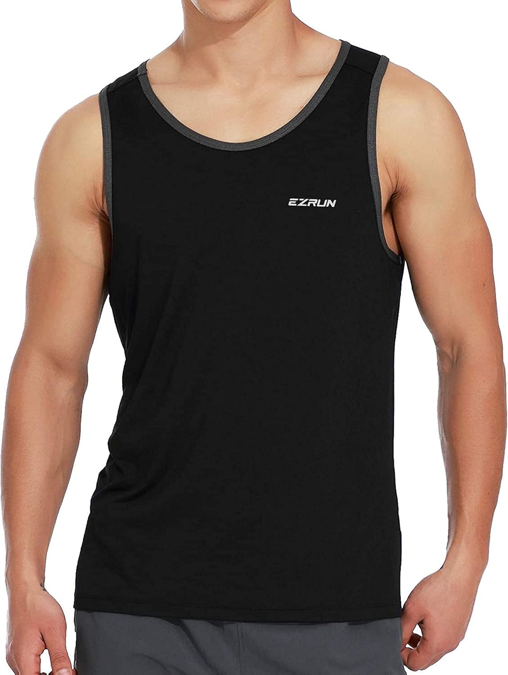 EZRUN Men's Quick Dry Tank Top UPF 50+ Workout Shirt for Gym & Running