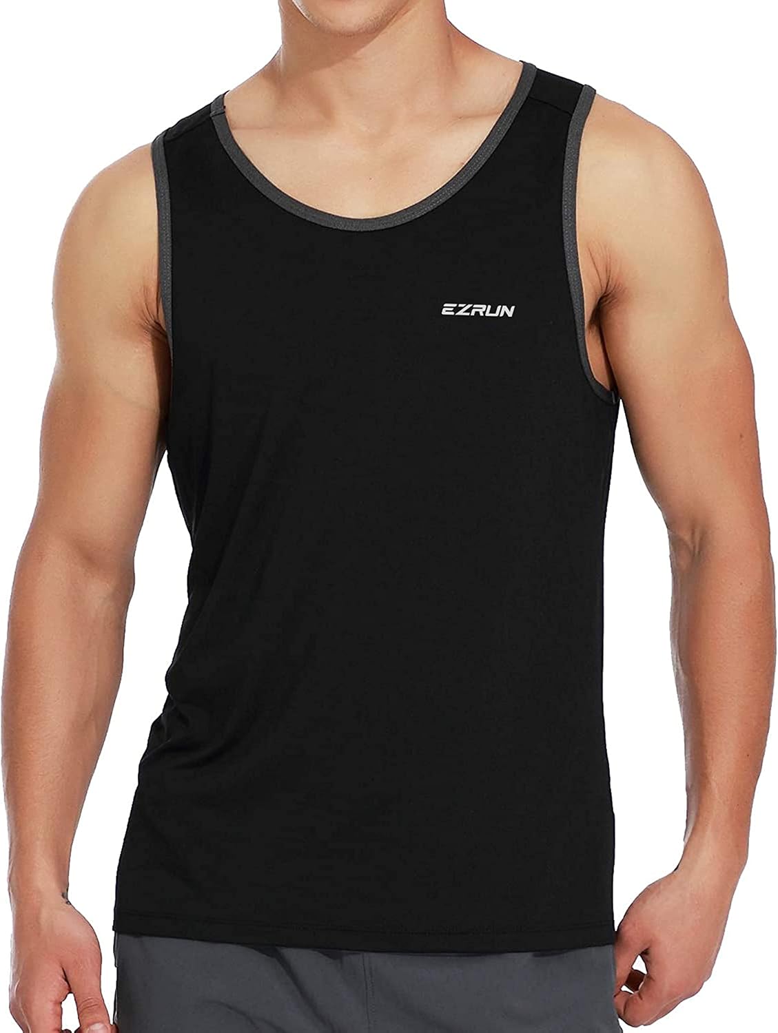 EZRUN Men's Quick Dry Tank Top UPF 50+ Workout Shirt for Gym & Running