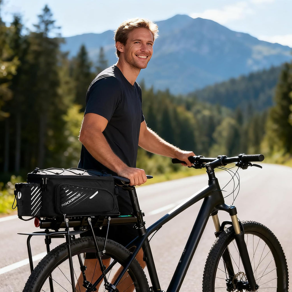 ROCKBROS 15L Bike Rear Rack Bag Pannier Trunk Bag with Rain Cover