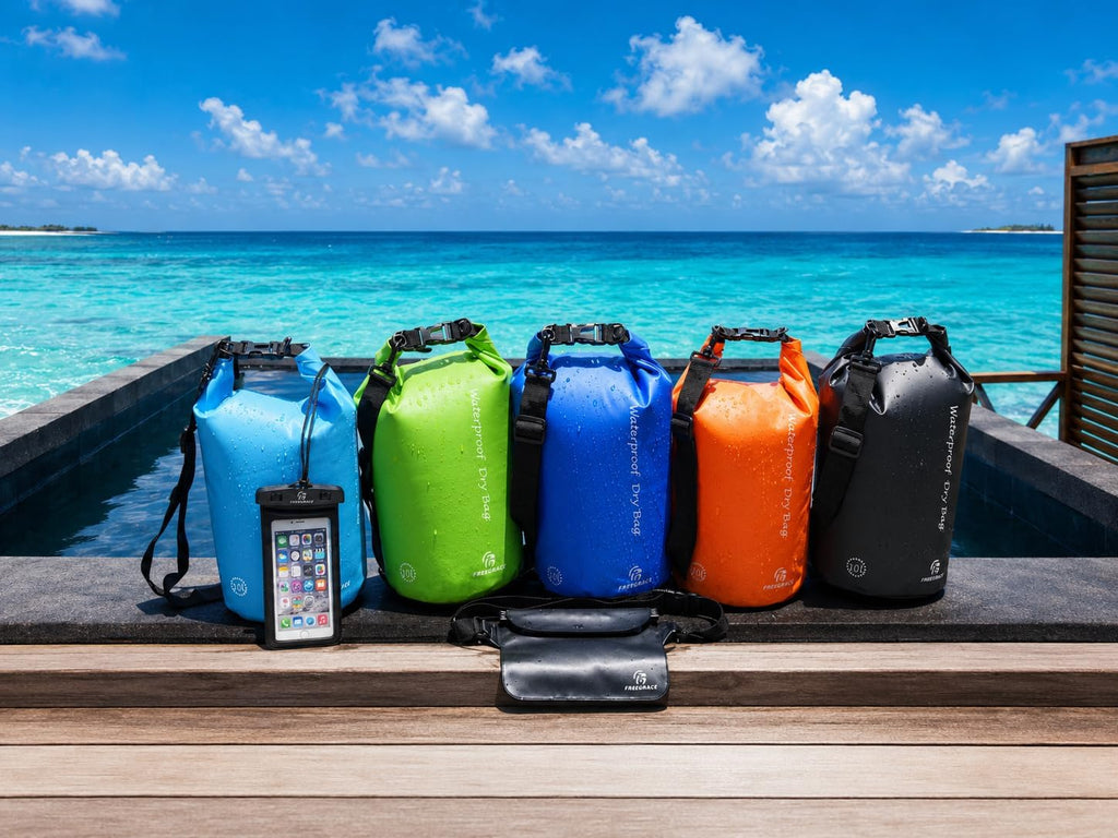 Freegrace Waterproof Dry Bag with Double Zip-Lock, Fanny Pack & Phone Case