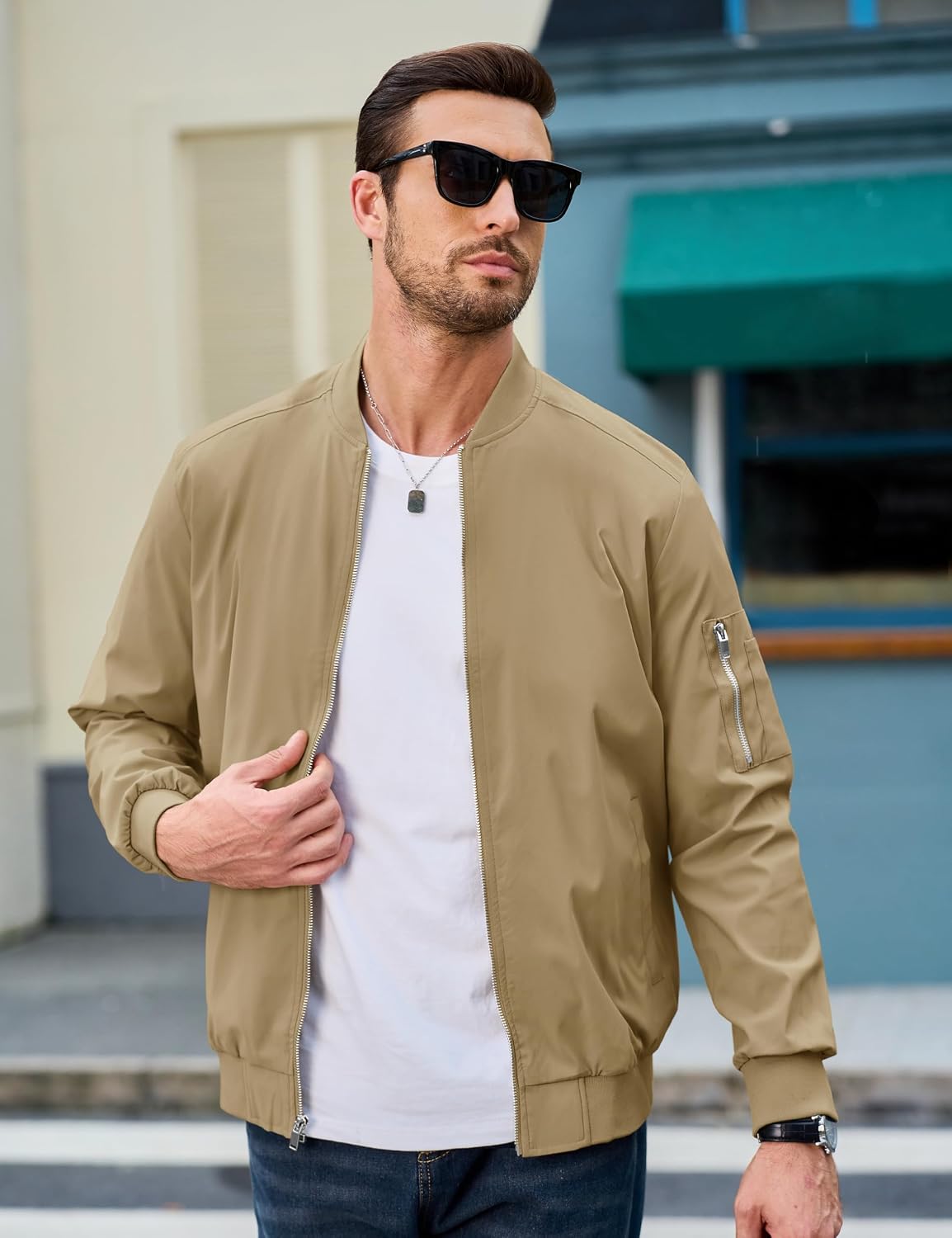 MAGCOMSEN Men's Bomber Jacket Lightweight Windbreaker Spring Fall Jacket