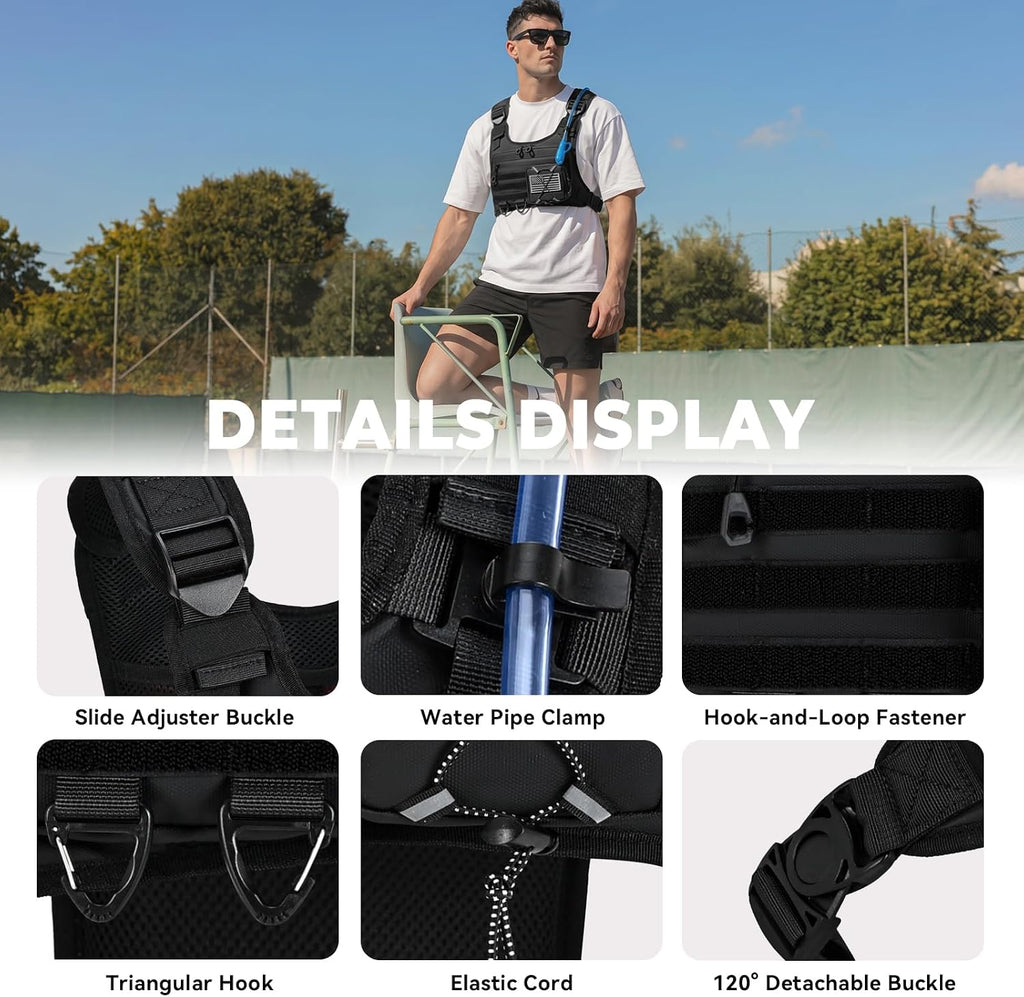 Hydration Vest with 2L Water Bladder for Men and Women,Lightweight Adjustable Hydration Backpack,Hiking Backpack with Water Bladder for Climbing Cycling Hiking