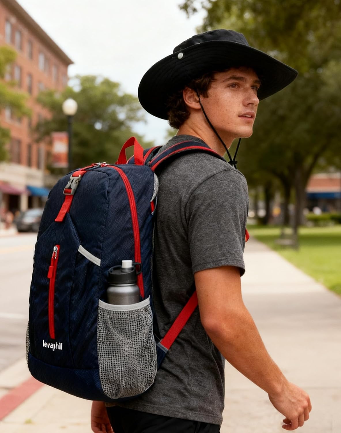 levayhill 25L Foldable Hiking Backpack,Small Packable Daypack,Dark Blue