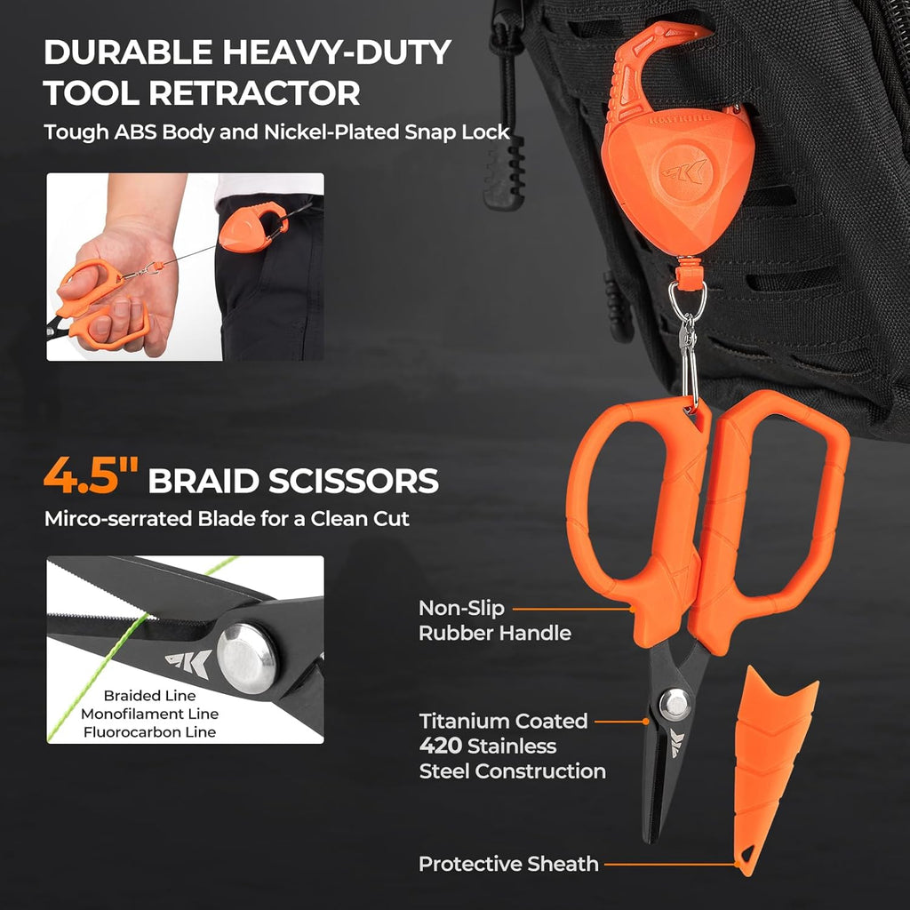 KastKing SteelStream 8pc Fishing Tool Kit, Fishing Gear and Gifts for Men