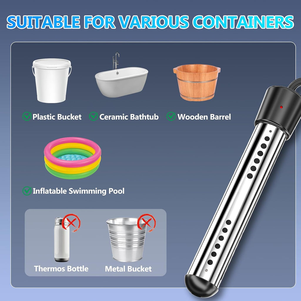 BSEED Portable Shower for Camping with Immersion Water Heater, 6000mAh Rechargeable Camping Shower with Intelligent LED Display, Outdoor Shower for Hiking, Travel, Pets & Car Washing, Wartering Plants