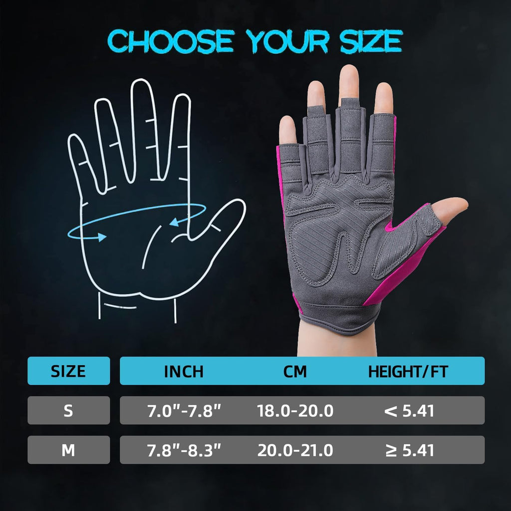 Breathable Workout Gloves for Women, Thick Padded Weight Lifting Gloves, Full Palm Protection & Extra Grip for Women Gym, Rowing, Fitness Training and Hanging (Small)