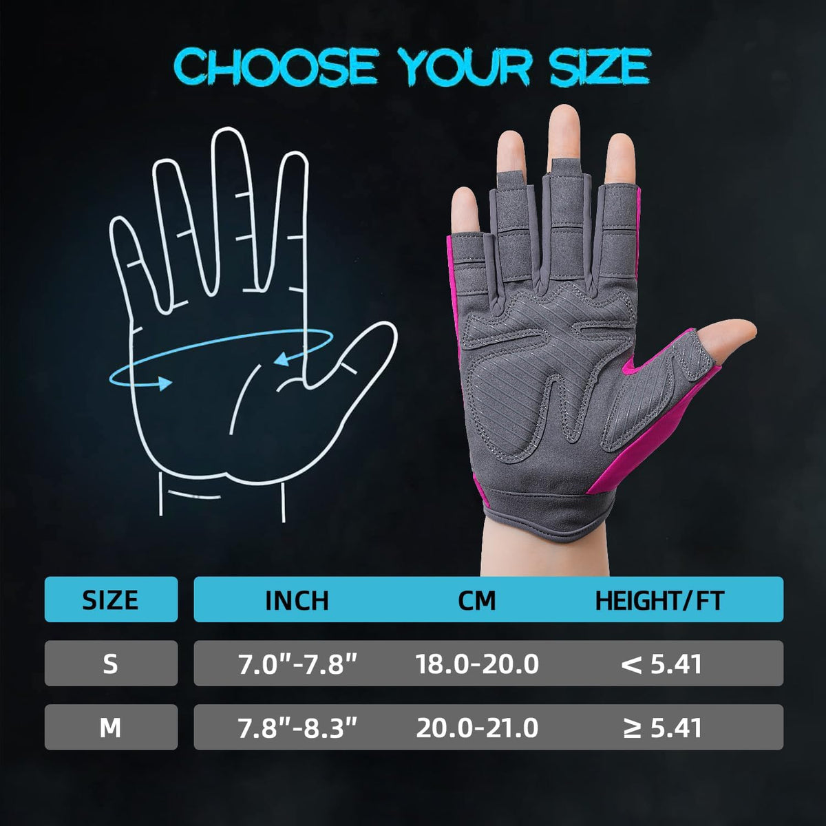 Breathable Workout Gloves for Women, Thick Padded Weight Lifting Gloves, Full Palm Protection & Extra Grip for Women Gym, Rowing, Fitness Training and Hanging (Small)