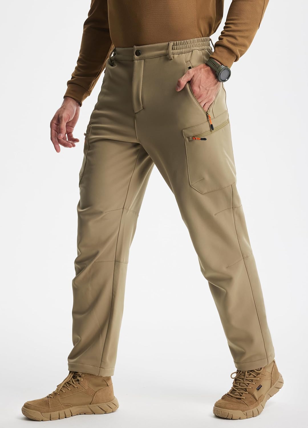 Libin Men's Fleece Lined Hiking Pants Snow Ski Water Resistant