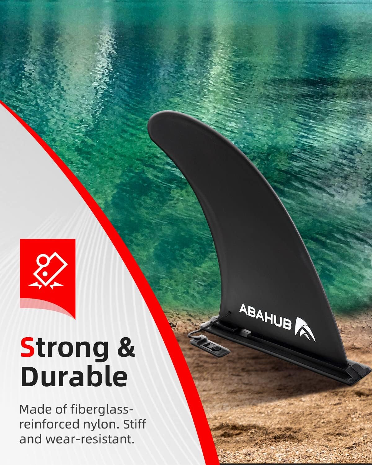 Abahub 9/10'' Paddleboard Fin with 1 Screw Replacement Single Center Fins