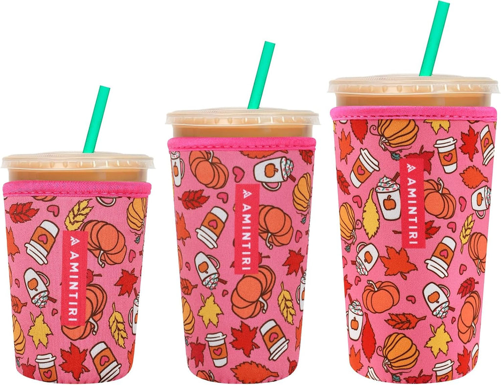 Amintiri Reusable Insulator Neoprene Sleeve for Iced Coffee & Cold Soda
