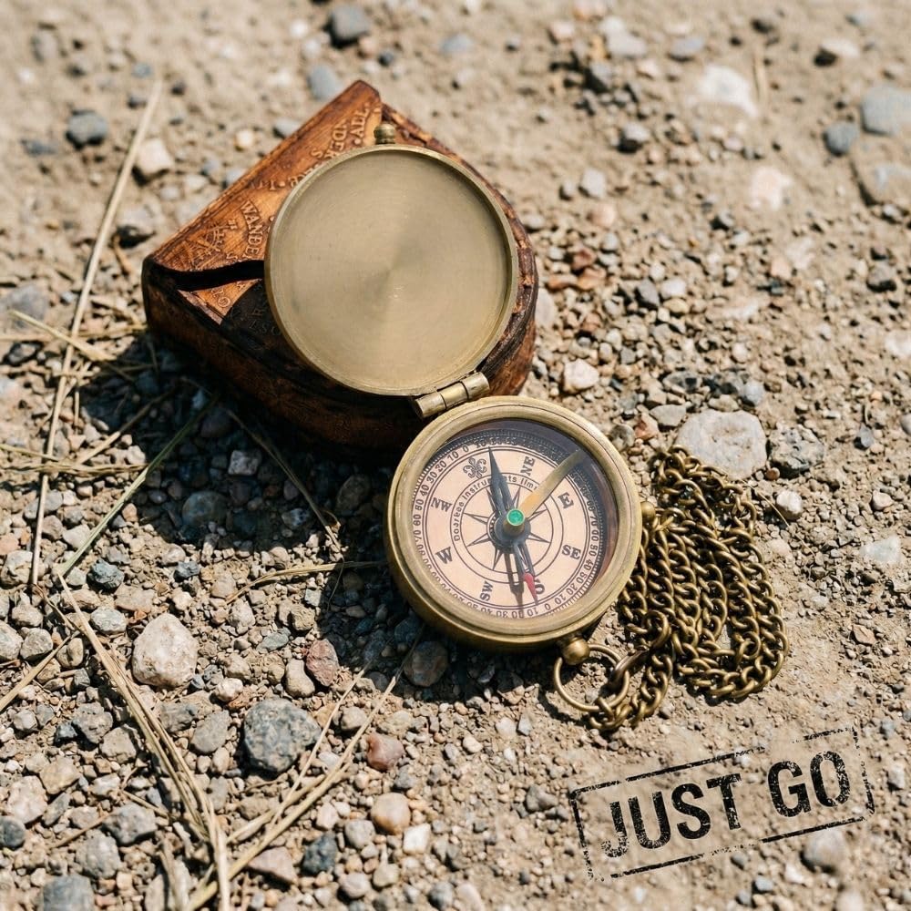 Compass Gift for Mom/Dad, Vintage Pocket Compass Engraved with Go Confidently Customized Gifts for Women/Men, Baptism 2026 Communion Christian Luxury Gift, Anniversary or Keepsake