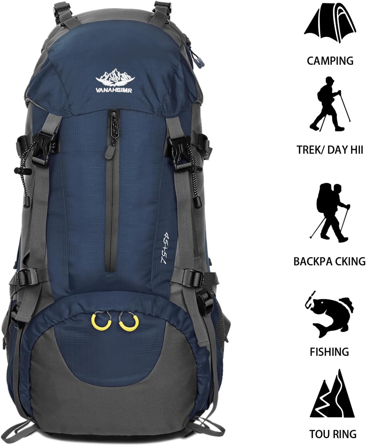 Esup 50L Waterproof Camping Hiking Backpack for Men and Women