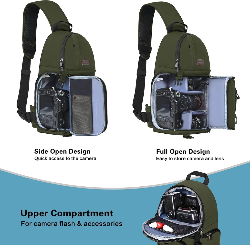 MOSISO Camera Sling Bag, Photography Shoulder Bag Compact Camera Backpack