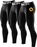 DRSKIN 3 or 2 Pack Men's Thermal Compression Pants Tights Fleece Lined Base Layers Underwear Sports Athletic Workout Winter