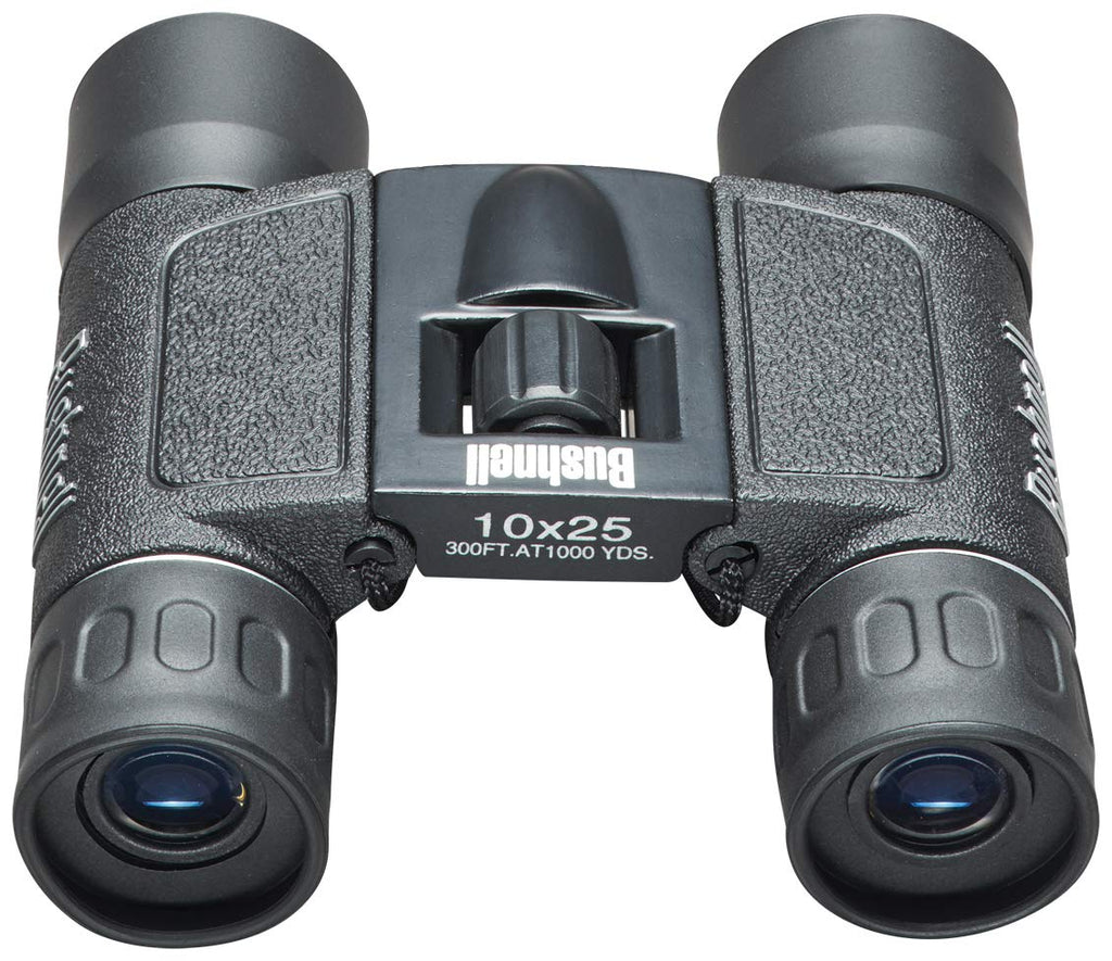 Bushnell 10x25 Powerview Binoculars, Compact Folding Roof Prism, for Adults and Kids, Concerts, Birdwatching, Hiking, Sports, Rubber Armor (132516C)