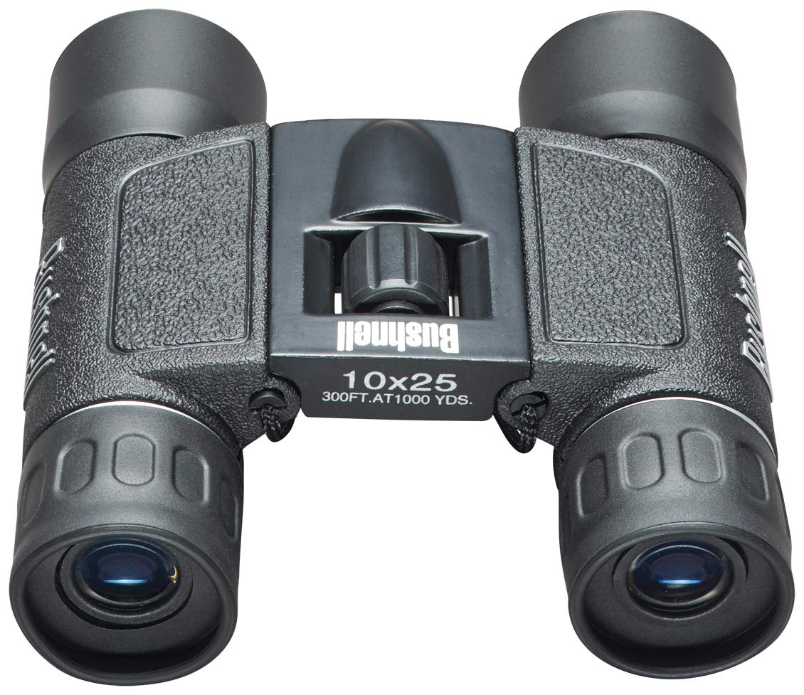 Bushnell 10x25 Powerview Binoculars, Compact Folding Roof Prism, for Adults and Kids, Concerts, Birdwatching, Hiking, Sports, Rubber Armor (132516C)