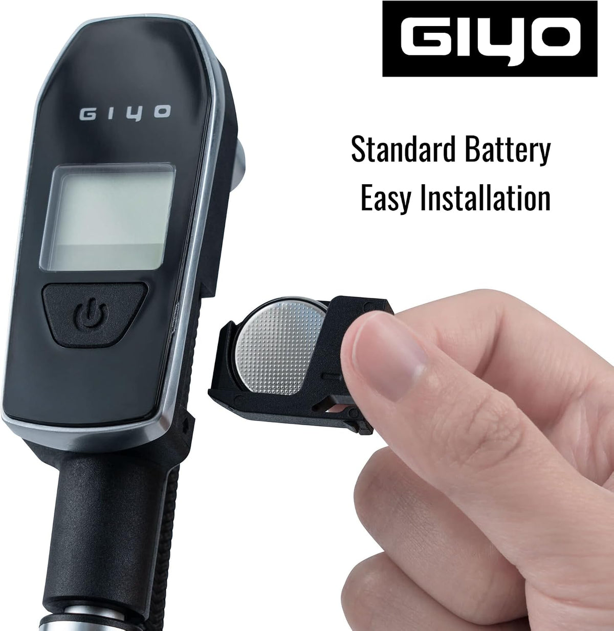 GIYO Digital Shock Pump 600 PSI – Turbo-Assist for Easy Inflation, Micro Air-Bleeder, Robust Aluminum Barrel, Comfort Grip & Braided Hose, Ideal for Fork & Rear Suspension GS-52L