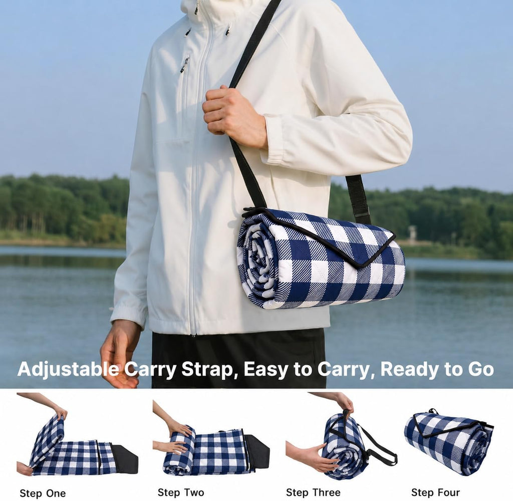 TigeJoy Extra Large Picnic Blanket Waterproof Beach Blanket 80''x118''