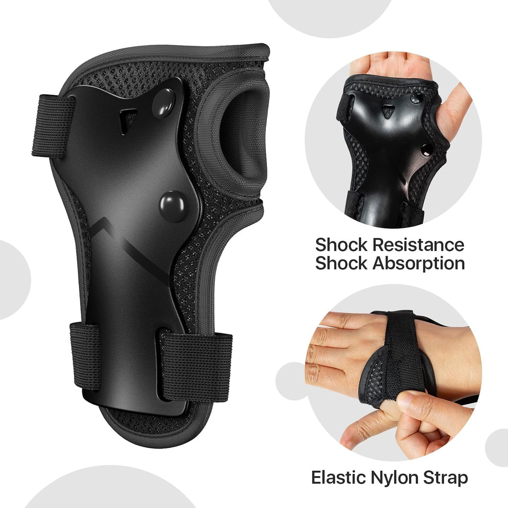CKE Toddler Knee Pads and Elbow Pads with Wrist Guards for Kids, Black S