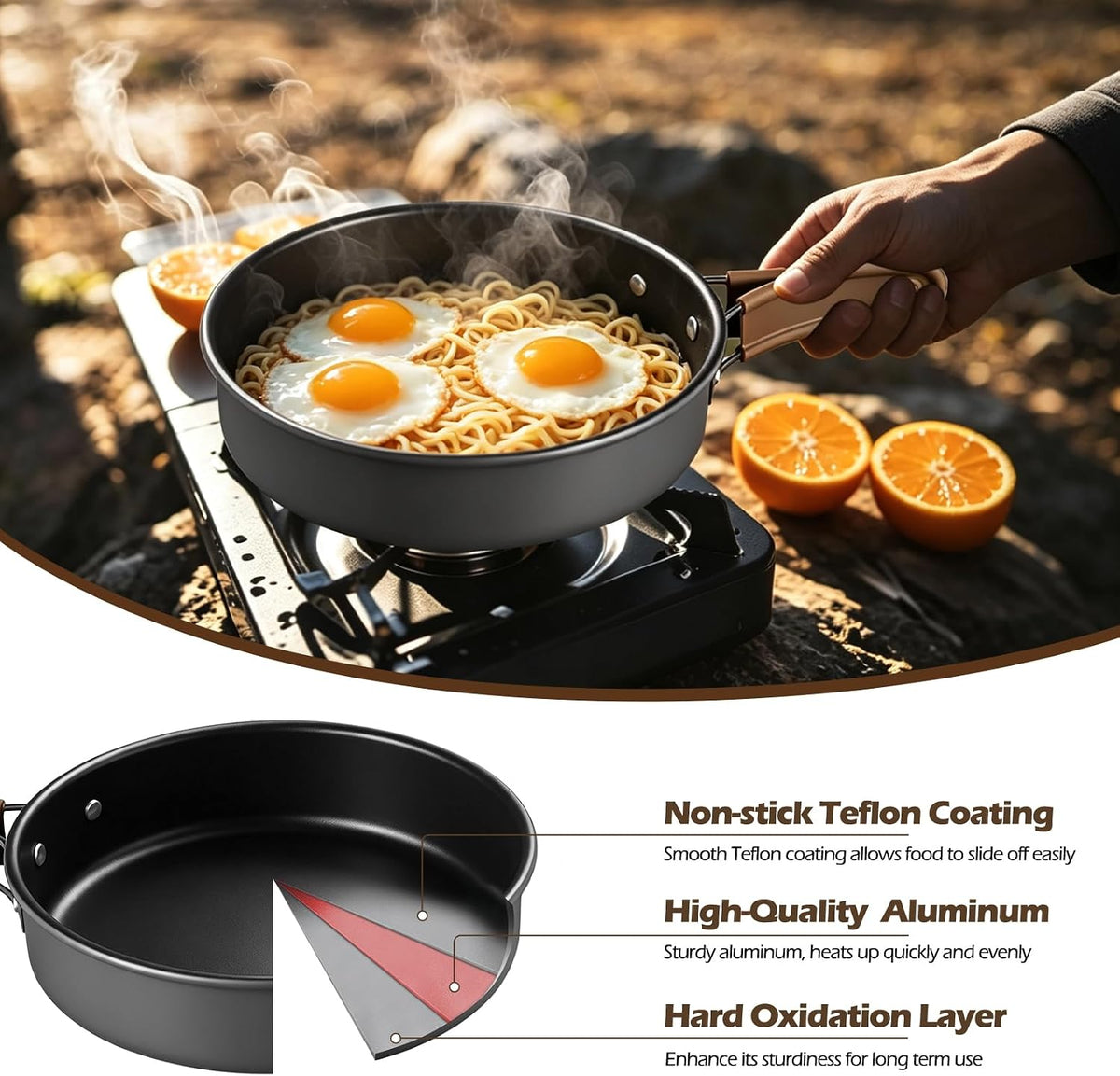 Leonyo 18PCS Camping Cookware Set, Camping Cooking Pot Pan Mess Kit