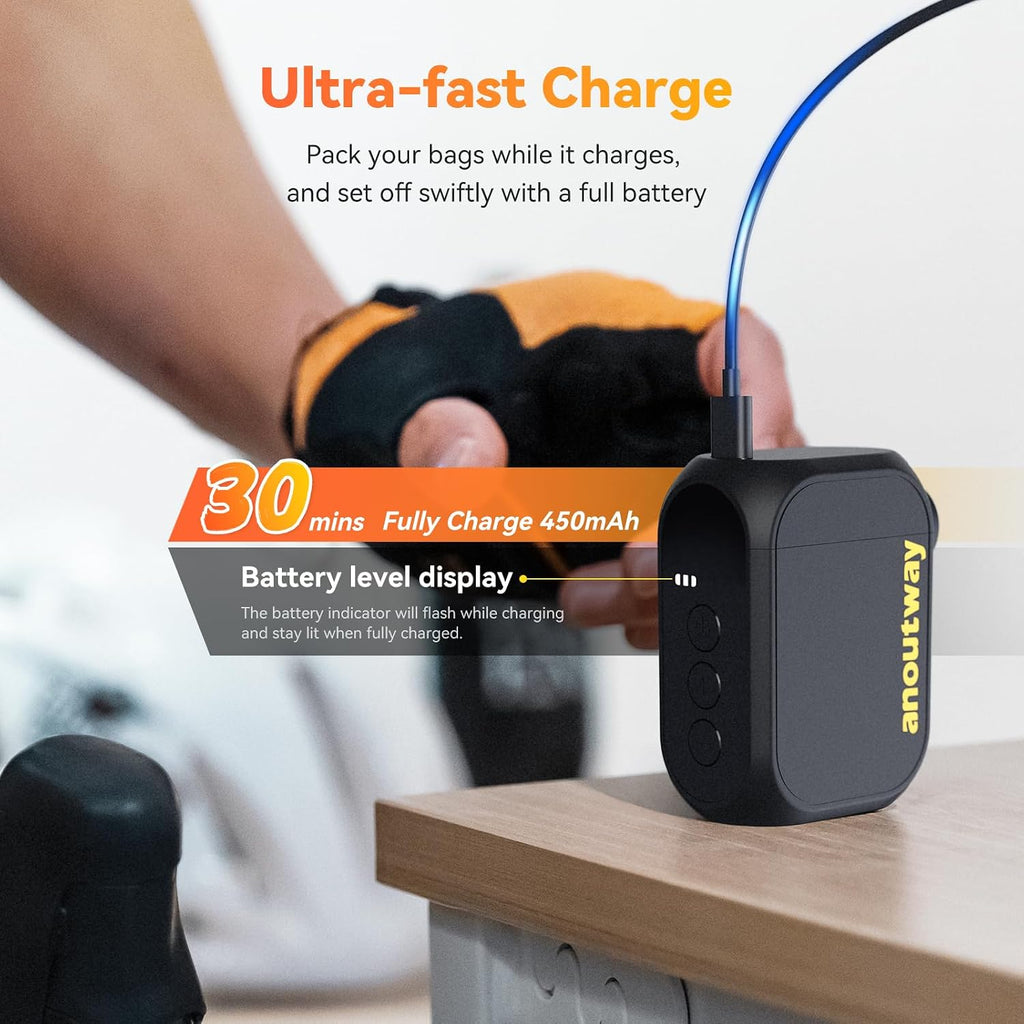 Bike Pump with Gauge Mini Electric 120PSI Portable AT1 PRO