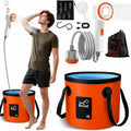 Portable Camping Shower, 6000mah Rechargeable Portable Shower Pump, Large Capacity Foldable Bucket, Filtered Shower Head, Outdoor Shower for Camping, Hiking, RV, Pet Bath, Car Wash, Water Plant