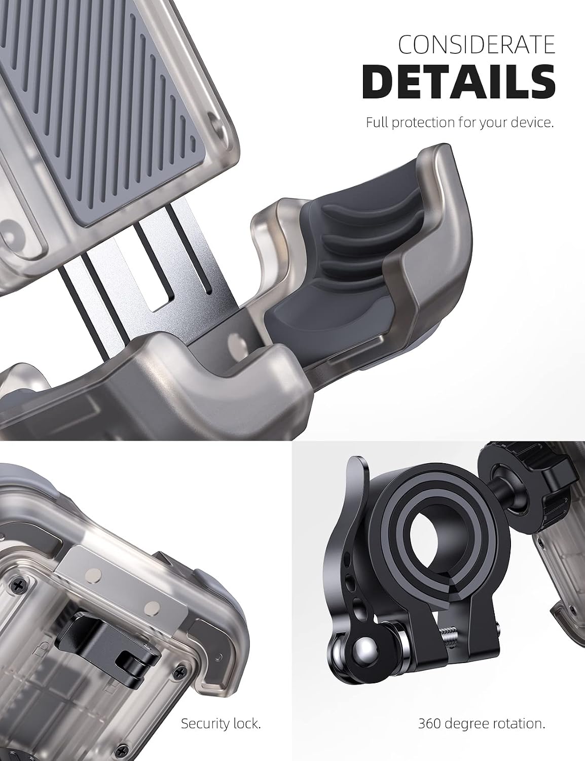 Bike Phone Mount Holder - Motorcycle Adjustable Clamp for 4.7-6.8" iPhone
