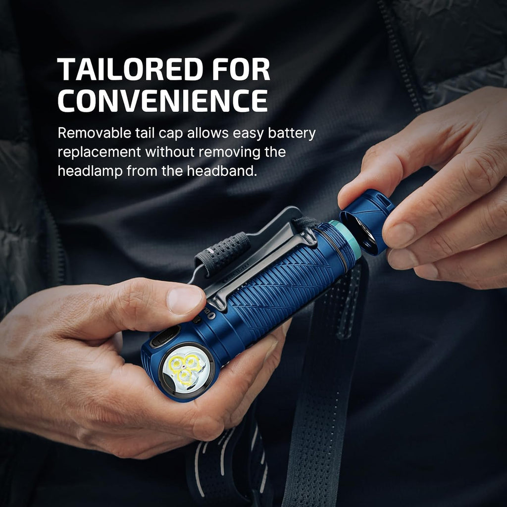 OLIGHT Perun 3 Headlamp Rechargeable, Red Light, Waterproof, Midnight Blue