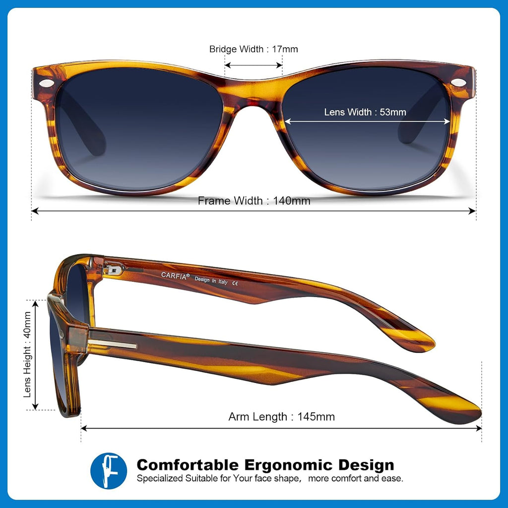 CARFIA Polarized Sunglasses Men Womens UV Protection,TR90 Lightweight Frame Sports Life Style Outdoor Running Sun Glasses
