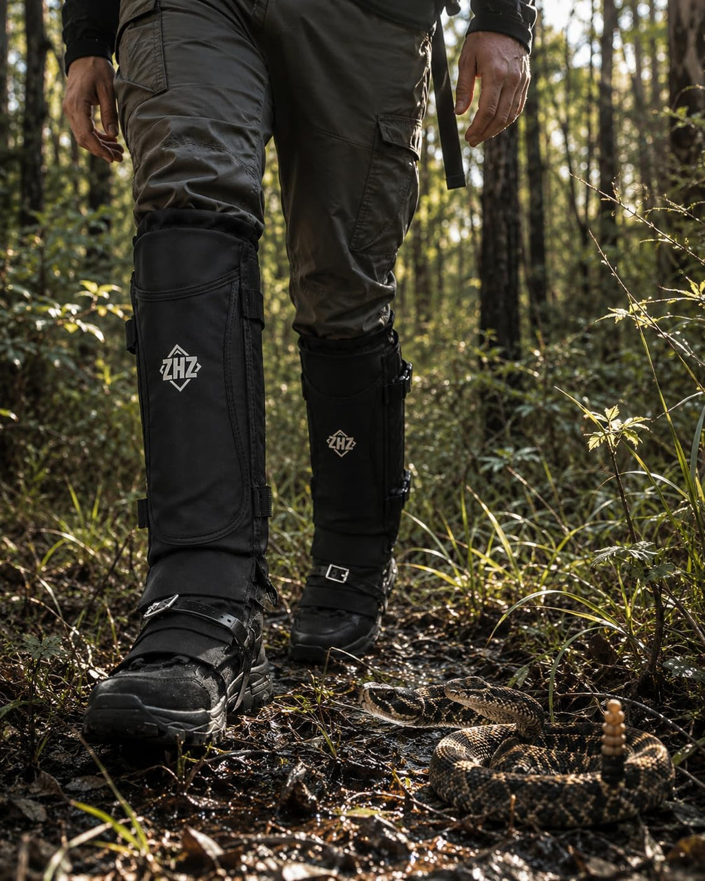 ZHZ Snake Gaiters, Durable Waterproof Snake Chaps for Lower Leg Protection, Adjustable Snake Guards for Men & Women, Ideal for Hiking, Camping & Farm Work