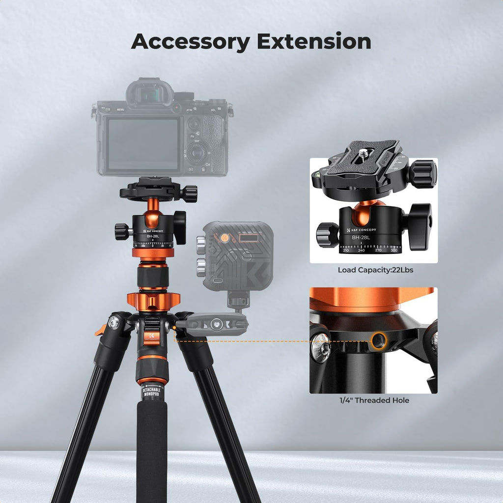 K&F CONCEPT 78" Aluminum Camera Tripod