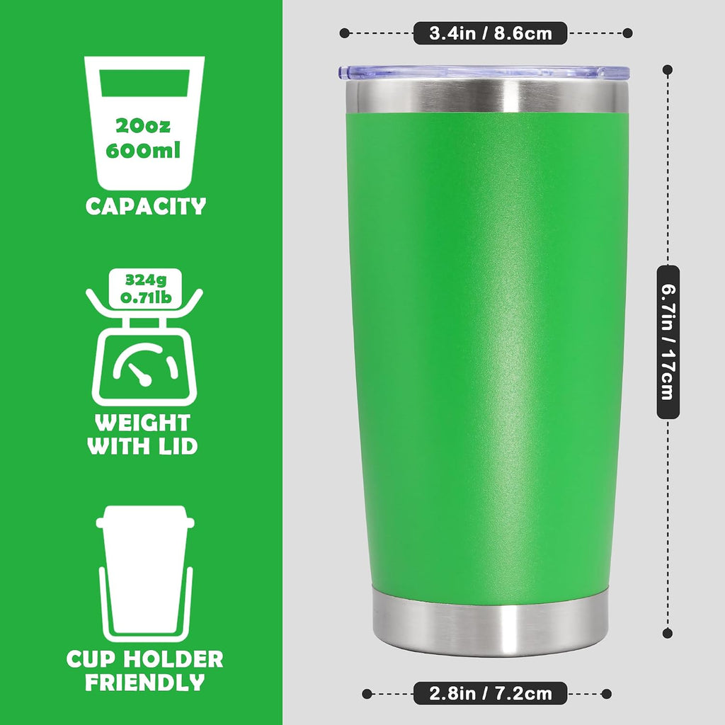 20oz Tumbler Stainless Steel Tumbler Coffee Tumbler with Lid Green, 4P