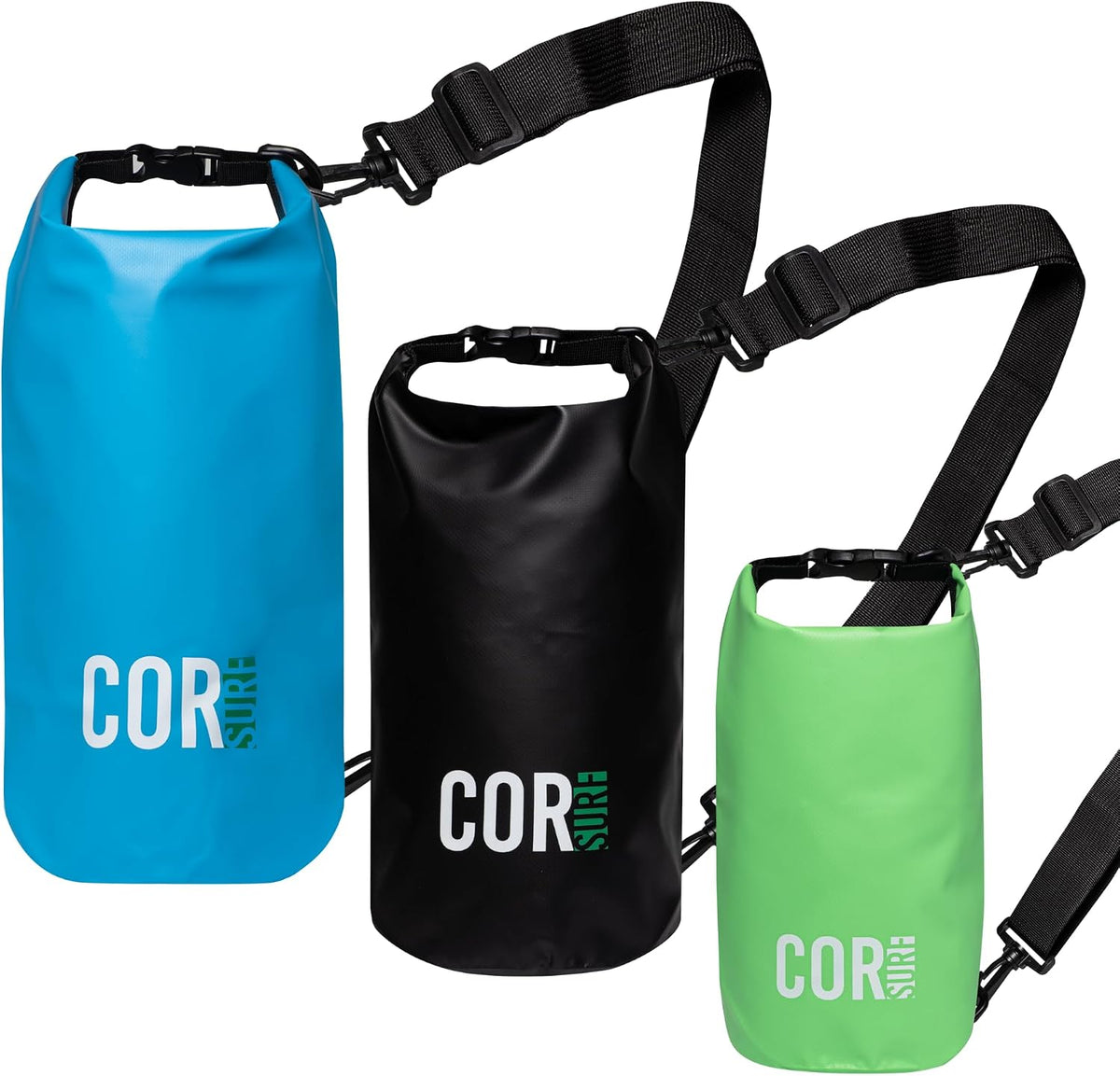COR Surf Floating Waterproof Dry Bag 3L | 5L |10L | 15L Roll Top Sack Keeps Gear Dry for Kayaking, Rafting, Boating, Swimming, Camping, Hiking, Beach, Fishing