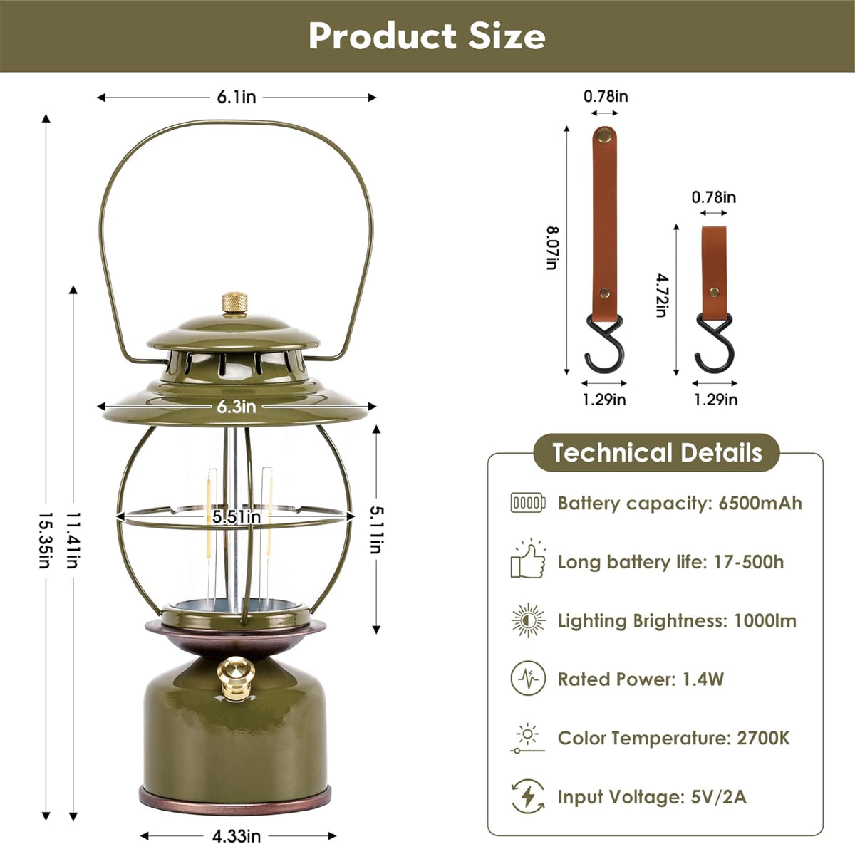 Metal Vintage LED Camping Lantern