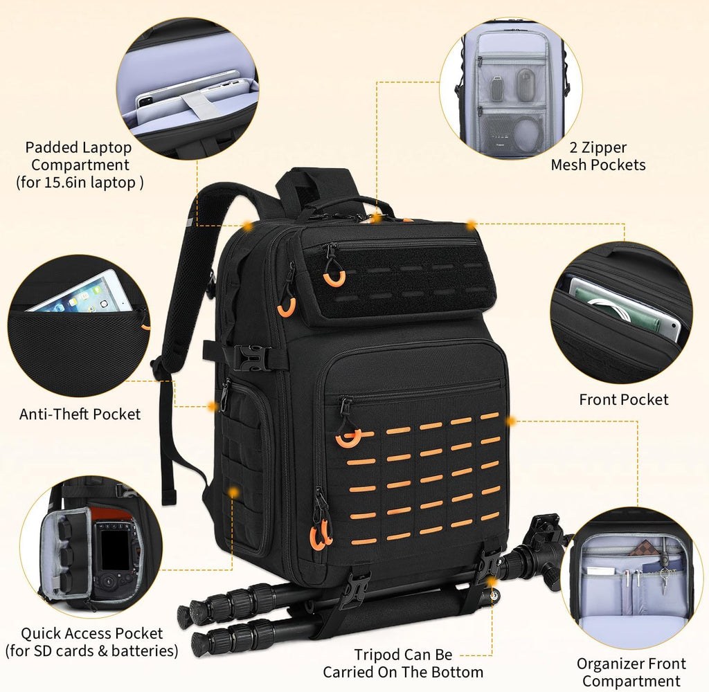 HAMBOLY Professional Camera Bag Backpack for DSLR, SLR & Mirrorless