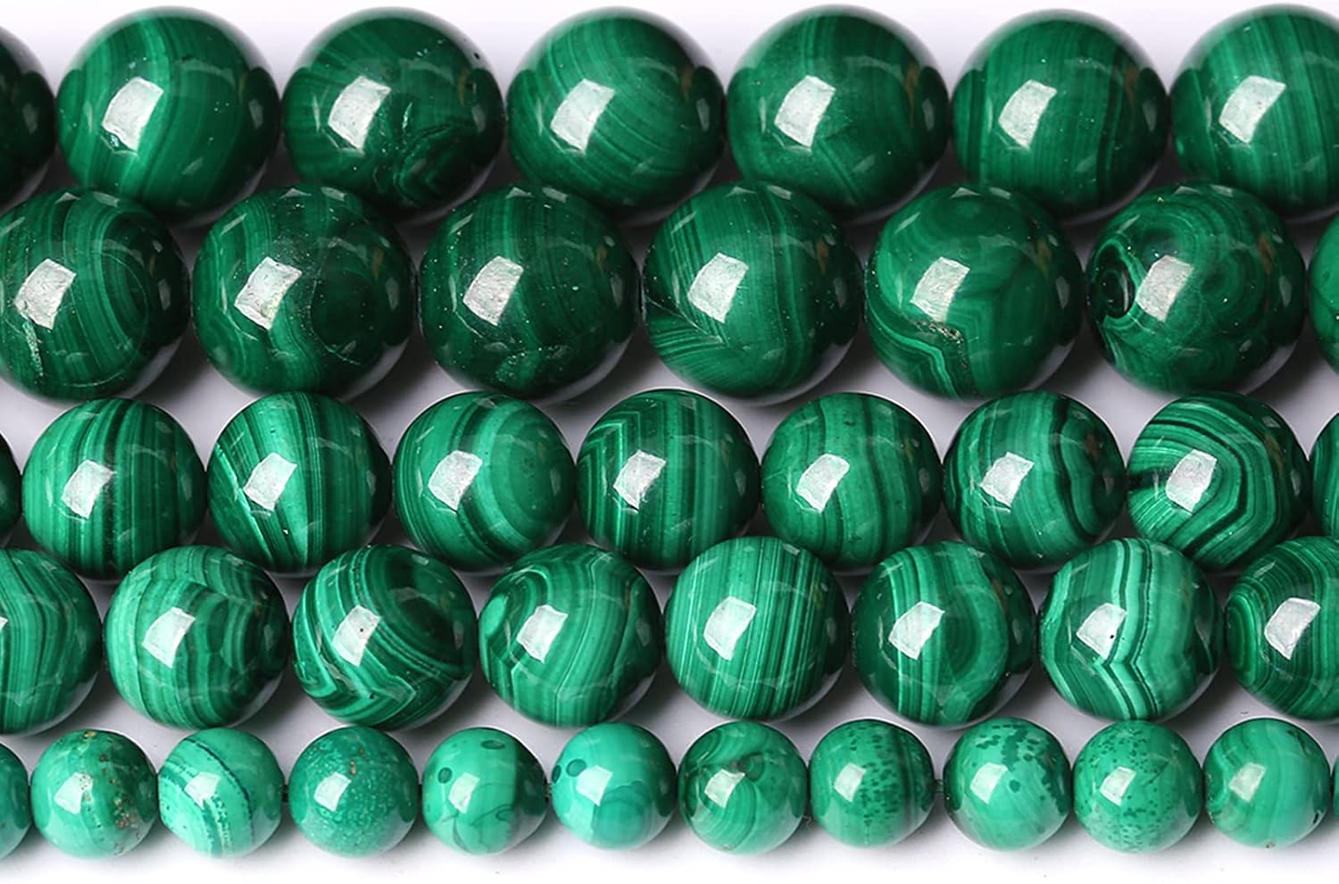 6MM 31PCS Natural Stone Green Malachite 3A Grade Gemstone Loose Beads for Jewelry Making DIY Bracelet