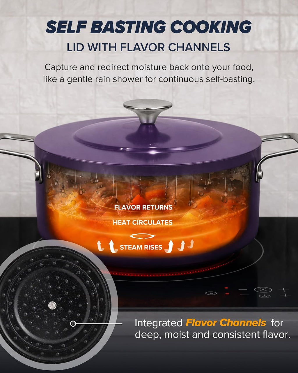 Nuwave Essential Series 5PC Ceramic Cookware Set PFAS-Free, Dishwasher Safe