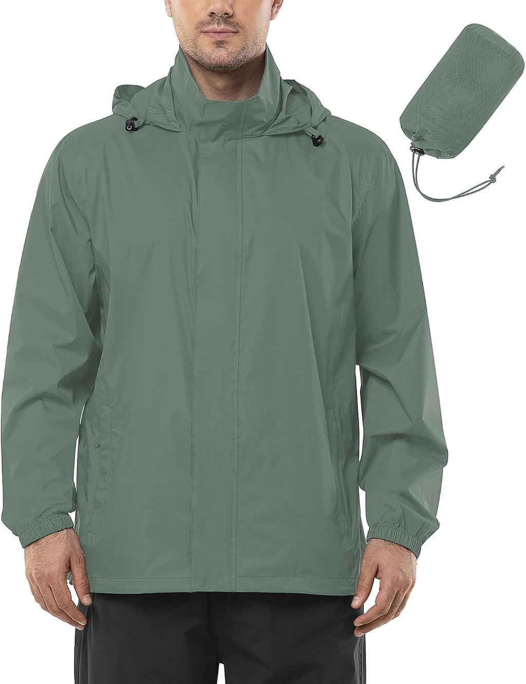 Outdoor Ventures Men's Rain Jacket Waterproof Lightweight Packable Raincoat