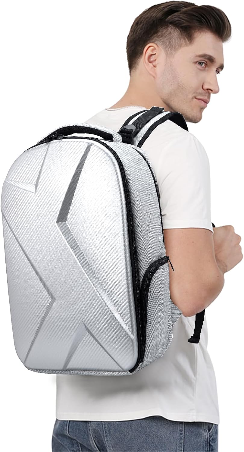 Camera Backpack Hard Shell Imitation Carbon Fiber DSLR, Waterproof Shockproof w/15.6" Lap Comp for Photo, Travelers & Daily.