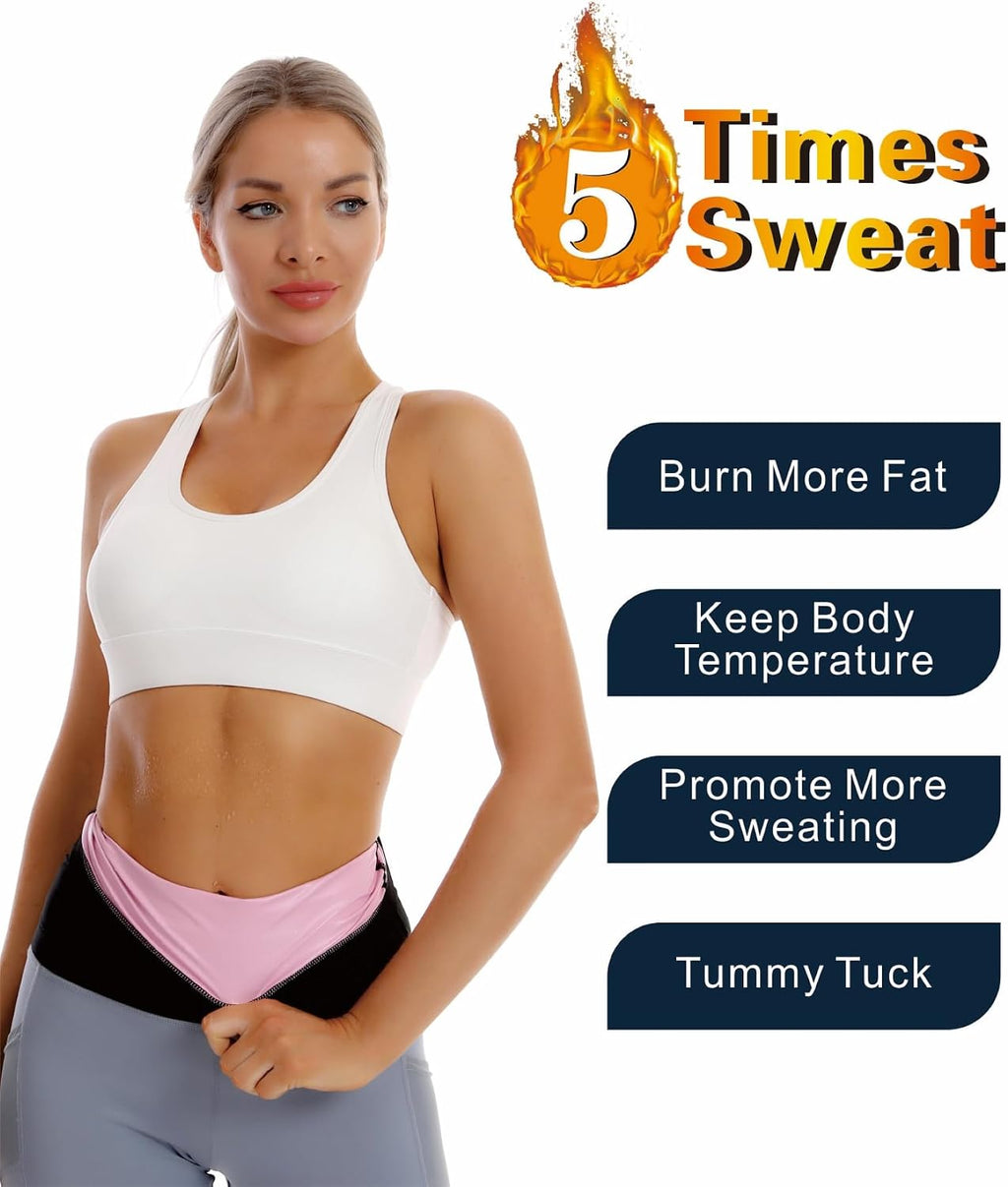Sauna Suit Waist Trainer Band for Women Girls, Adjustable Waist Cincher Slimming Waist Trimmer for Lower Belly Fat