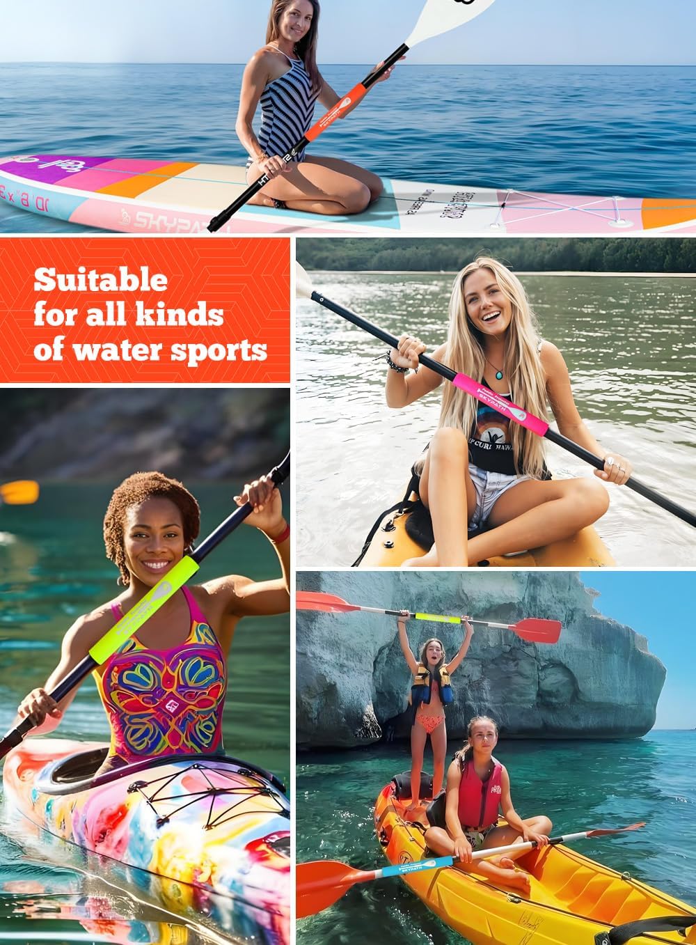 Skypath Paddle Float- Kayak Accessory for Paddle, SUP Board Accessory, High Density Foam, Adjustable EVA w/Hook & Loop Closure, Buoyancy, Kayak Flotation- Kayaks, Stand up Paddle Board