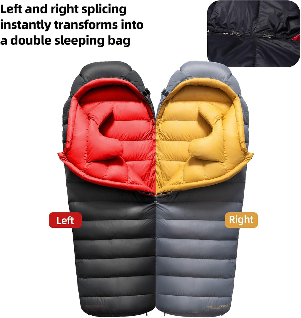 Down Sleeping Bag for Adults, 620 Fill Power Backpacking