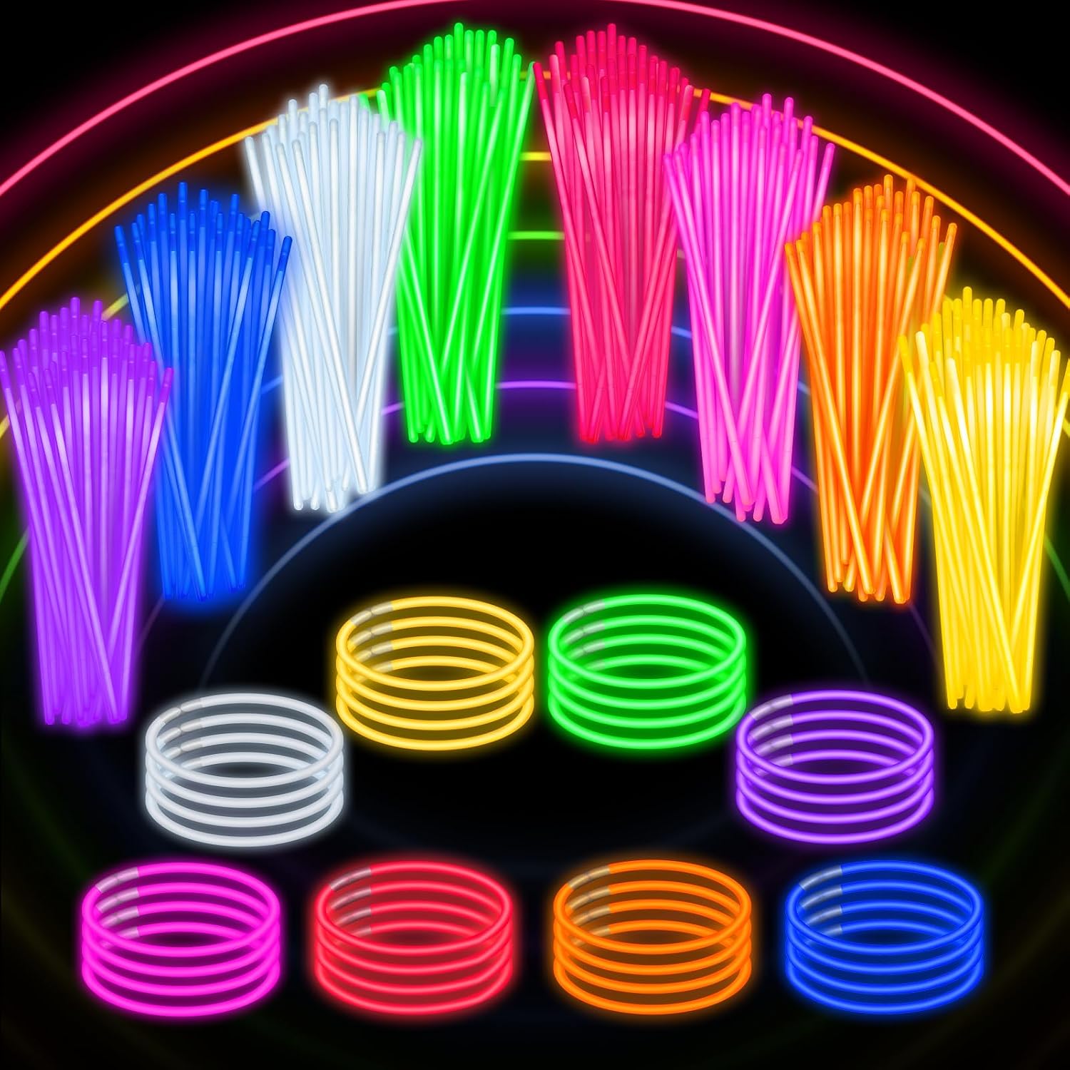 SpringFlower 480 PCS Glow Sticks Bulk Glow Sticks Bracelets For Party Favors Supplies,Neon Party Favors for Glow Party, Wedding, Concert, Raves and Birthday