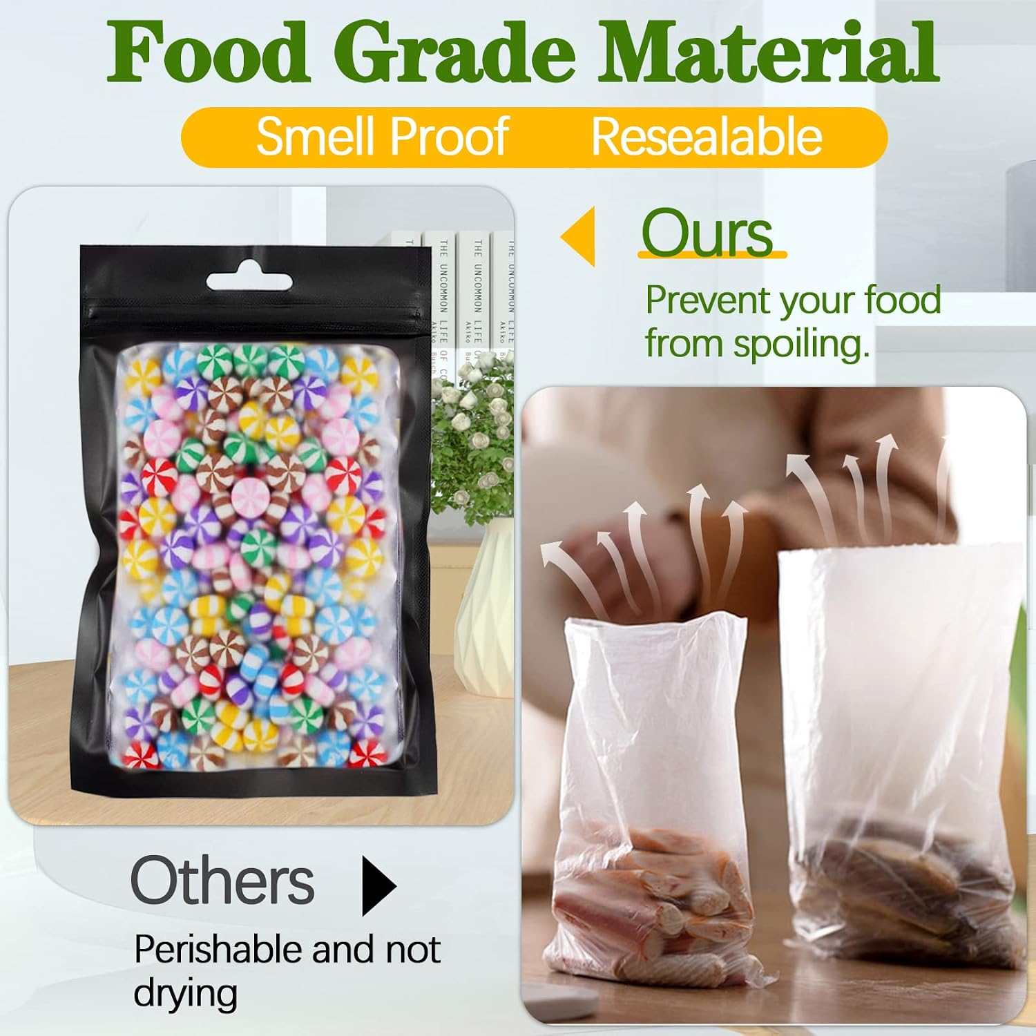 Gwybkq Resealable Food Storage Bags