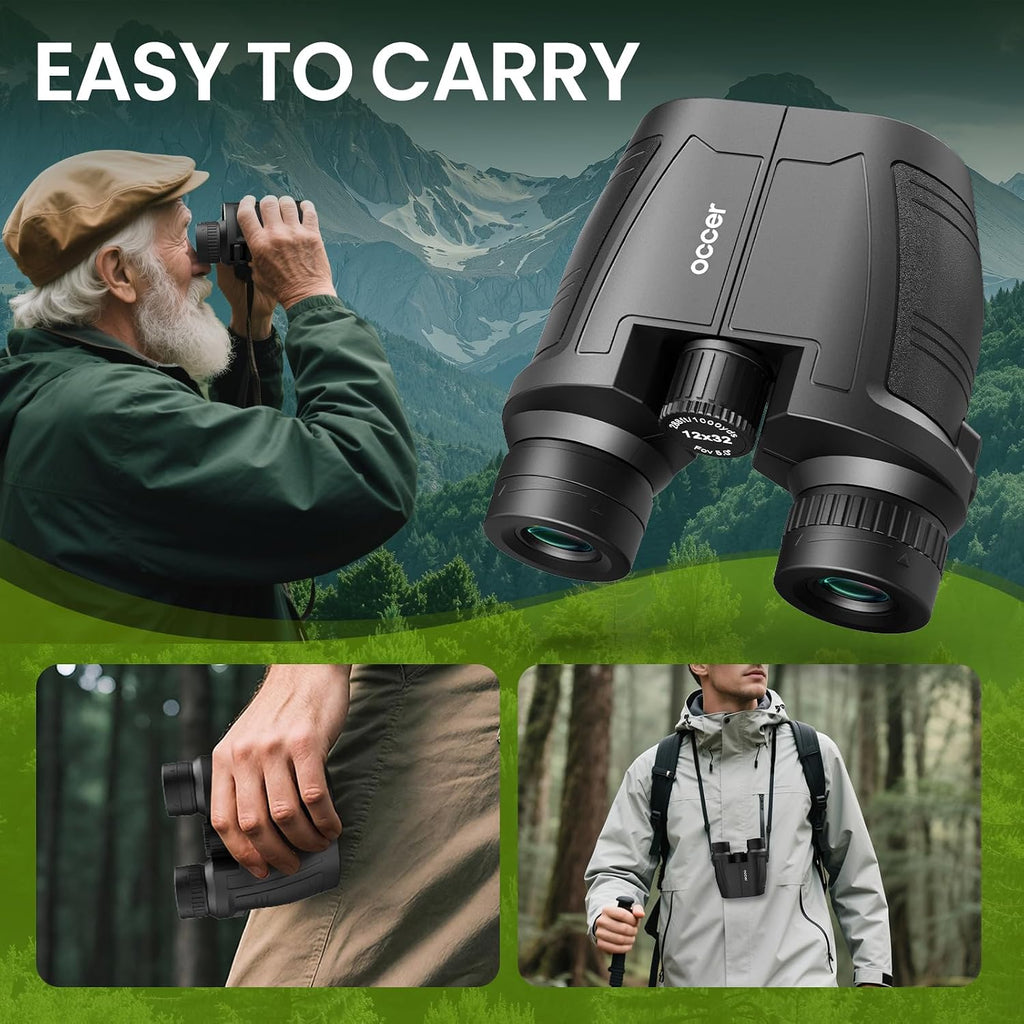 Occer 12x32 Binoculars for Adults Kids - Compact Binocular for Birdwatching