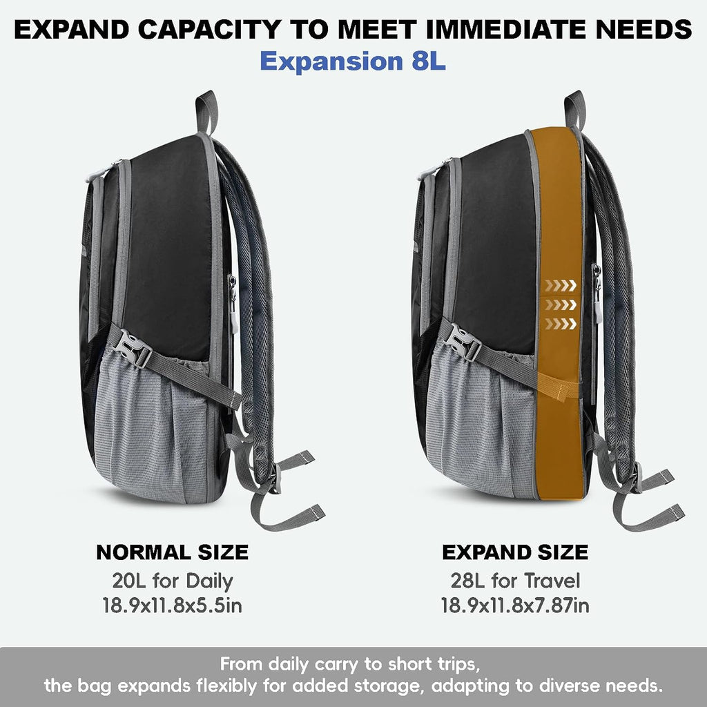Seektop Travel Backpack, Foldable Expandable 20L-28L Daypack
