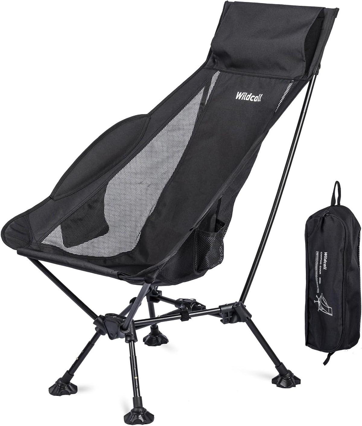 WildCall Lightweight Folding Camping Chair Anti-Sinking Chair, High Back
