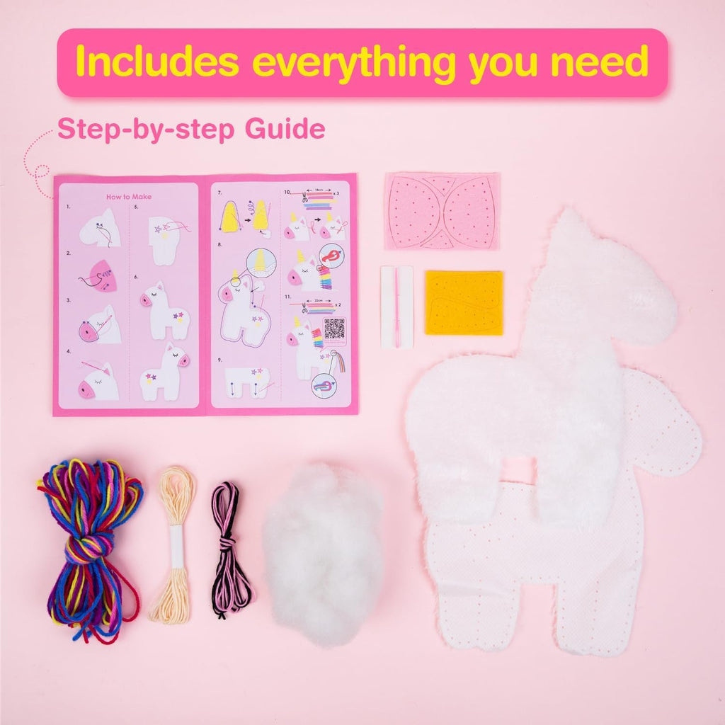 Avenir My First Sewing Kit for Kids 6-8, Unicorn Stuffed Animal Craft Set