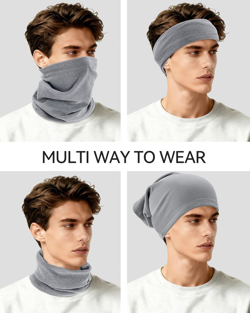 LUOLIIL VOE 4 Pack Winter Neck Warmer, Neck Gaiter Ski for Men & Women, Soft Fleece Face Cover Mask Scarf for Cold Weather